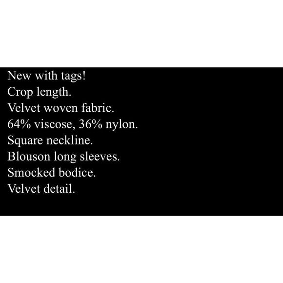 Torrid velvet smocked blouson sleeve crop top - Picture 5 of 5